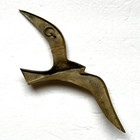 Vintage Mcm Brass Flying Seagull Bird Wall Hanging Sculpture 10    Retro Decor