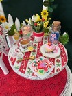 Handcrafted Ooakdollhouse Miniature Tea Garden And Flower Arbor 1 12 Scale