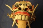 Balinese Ornament Wood Hand Carved Painted  Mask Beast Head  With Tongue