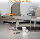 Surge Protector Power Strip Tower Flat Plug Extension Cord 10 Ft With 8 Outlets