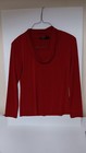 East 5th Maroon Brick Red Droop Neck Dress Blouse Womens Size Large Long Sleeve