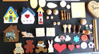 Lot 100  Craft Supplies Vintage Wood Cutouts Used   Un-used  Others   Appliques