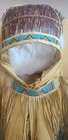 Amazing Vtg  Ute Papoose Large Beaded  Fringe Hide Cradleboard Culture Artifact 