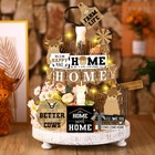 Soaoo 16 Pcs Highland Cow Tiered Tray Decor Gnome Moderate  Rustic Color