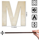 12 Inch Wooden Letter M  1 4 Inch Thick Large Unfinished Wood Letter For Home Wa