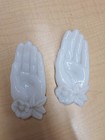 Set Of Two Vintage White Porcelain Hands