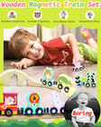 11 Pcs Magnetic Train Set Montessori Toys For Toddlers Boys Girls  Wooden Animal