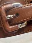 Lauren Ralph Lauren Rll Genuine Leather Brown Wide Silver Buckle Belt  Small