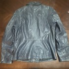 Blue - Genuine Leather Jacket  - Full Zip - Size 42