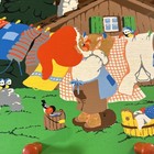 Vtg Nursery Wall Art With Pegs Blue Birds Papa Elf 15 X 10 Primary Colors Wood