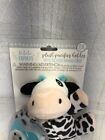 Le Bebe Cow Plush Lovey Pacifier Holder W Pacifier Soothie Binky Unisex Black 