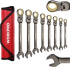 Durable 8-piece Ratcheting Wrench Set 9-17mm   72-teeth   Versatile Cr-v Tools