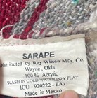 Vintage Sarape Mexican Blanket 52   x78    Fringe Bedcover Rustic Barn Cabin Core