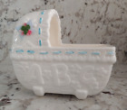 Abc Planter Baby Nursery Decor Bassinet White Blue Vintage Ceramic