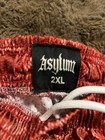 Asylum Men s Red Geometric Swim Trunks W  Drawstring Mesh Lining  Size 2xl