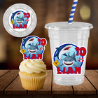 Shark Birthday Cupcake Toppers Set Of 12   Kids Party Decorations Ocean Theme