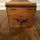 Vintage Budweiser Beer Wooden Crate Box Hinged Top Anheuser Busch Ab 9 5   x6   x6   