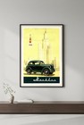 Vintage Soviet Car Poster - 1950s Mid-century Style             - 24x36    - 200gsm