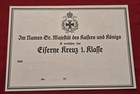 Wwi Imperial German Vaulted Iron Cross 1st Class Military Medal W Award Document