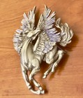 Vintage 80 s Mythical Pegasus Winged Horse Jonette Brooch Pin 3 25 