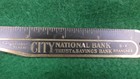 Vintage Brass Ruler letter Opener Advertising City National Bank Cincinnati ohio