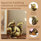 Vintage Bronze Squirrel Statue - Solid Copper Desk Decor  Paperweight  Tea Pet  