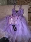 Trickz N Treatz Girls Purple Sleeveless Tulle Tutu Dance Dress Costume S