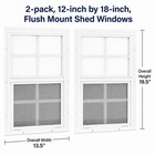 Shed Windows 2-pack 12x18 Flush Mount Tempered Glass Sliding Window With Screen