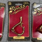 Vintage Solid Brass Coat Hat Hooks Set Of 3 Made In Usa Ives Artisan 1983