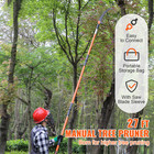 Manual Pole Saw Extendable Tree Pruner 7 3-27ft Fiberglass Pole Hook Knife