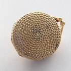 Vintage Estee Lauder Gold Tone Textured Twisted Rope Solid Perfume Trinket Box