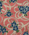 Vintage 1930 s-40 s Feedsack Fabric Blue Flowers On Pink Background 9x10 