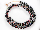 Strand Of Venetian Black  skunk  Beads With Red And White Eyes Vbp_115_b