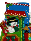 Vtg Handmade Completed Bucilla Felt Applique Christmas Stocking Candy Express