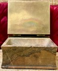Antique Art Deco Brass   Marble Book Shape Jewelry cigarette keepsake Box 1920s