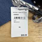Nwt Good American Studded Black Gold Vegan Leather Metal Buckle Belt M l Cowgirl