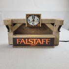 Rare Vintage Falstaff Beer Sign   Clock In Working Condition