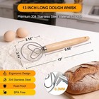 13 Inch Danish Dough Whisk  304 Stainless Steel Dough Whisk With Long Smooth