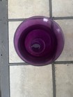 Purple Glass Vase  Solid Pattern  Glossy Finish  Decorative Home Decor Accent