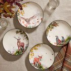 Pottery Barn Fantastical Forest Stoneware Salad Plates     Mixed Set Of 4