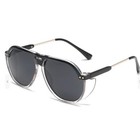 Aviator Sunglasses Men Pilot Driving Fashion Shades Dark Black Lens Street Wear