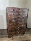 Hindu Asian 8 Drawer Wooden Metal Handmade Jewelry Spice Organizer Cabinet