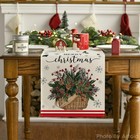 Artoid Mode Holly Xmas Pine Basket Snowflake 13 X 72  Table Runner  Red beige 
