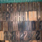 94 Vintage Letterpress Print 2-1 2    Wood Block Type Letters And Punctuations