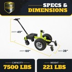 Tow Tuff 7500 Pound Capacity Electric Trailer Dolly With Pnuematic Tires  Green
