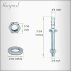 3 8  X 3-3 4  Wedge Anchor  For Cement And Concrete Only  Zinc-plated Carbon    