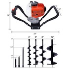 52cc Gas Post Hole Digger  Borer Fence Ground  4   6   8   10  12  Drill Bits