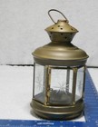 Pair  2  Antique Hanging Lanterns Xmas Candlestick Rare   Brass Etched Glass 60s