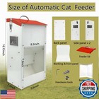 Gravity Automatic Cat Feeder Galvanized Small Animal Feeding Trough Food Disp