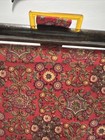 Vtg    folding Wood Frame Fabric Sewing Knitting Caddy Basket Mcm Floral Bag
